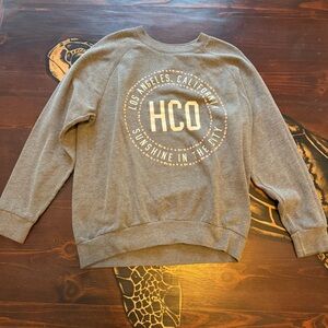 Hollister Gray and Pink Crewneck Sweater